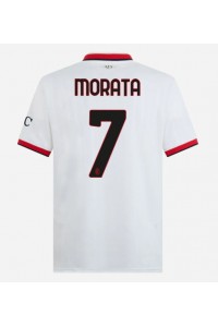 AC Milan Alvaro Morata #7 Fotballdrakt Borte Klær 2024-25 Korte ermer